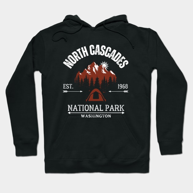 North Cascades National Park Hoodie by FullOnNostalgia